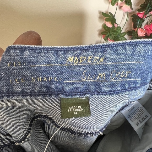 Eddie Bauer Blue Modern Slim Crop Jeans Womens 14 Plus Size Denim - Picture 5 of 7